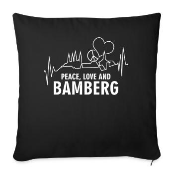 Bamberg drôle de dicton blague Bamberger - Housse de coussin décorative 45 x 45 cm - noir - Devant