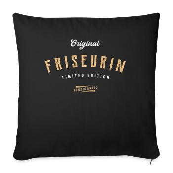 Friseur Limited Edition Frisör Friseursalon - Sofakissenbezug 45 x 45 cm - Schwarz - Vorne