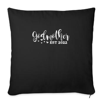 Marraine Tante Marraine Baptême Nièce Neveu Cadeau - Housse de coussin décorative 45 x 45 cm - noir - Devant