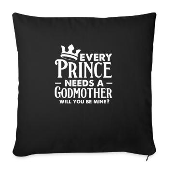 Marraine - Housse de coussin décorative 45 x 45 cm - noir - Devant