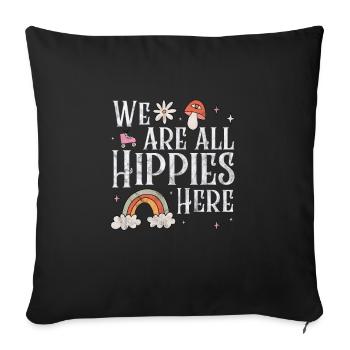 Hippie - Housse de coussin décorative 45 x 45 cm - noir - Devant