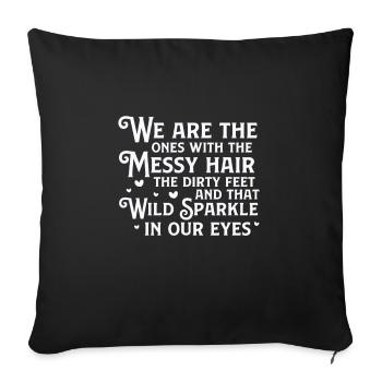 Hippie Peace Flower Power Amour Paix Cadeau - Housse de coussin décorative 45 x 45 cm - noir - Devant
