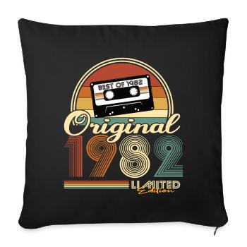 40e anniversaire né en 1982 Original 1982 - Housse de coussin décorative 45 x 45 cm - noir - Devant