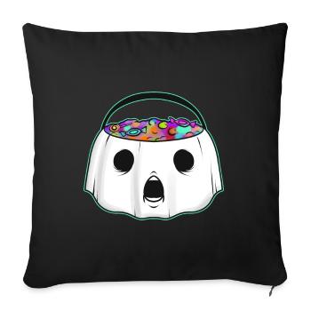 Sweets Bucket Scary Afraid Ghost Collecting On - Sofakissenbezug 45 x 45 cm - Schwarz - Vorne