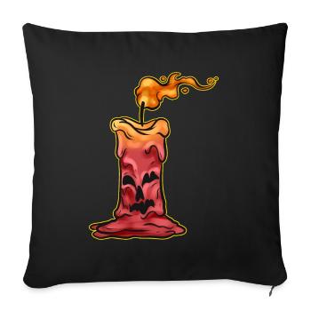 Old Jack O Lantern Candle Burning Down On - Sofakissenbezug 45 x 45 cm - Schwarz - Vorne