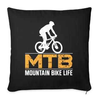 Enduro MTB Mountain Bike Riding - Sofakissenbezug 45 x 45 cm - Schwarz - Vorne