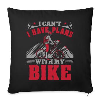 Enduro VTT VTT Équitation - Housse de coussin décorative 45 x 45 cm - noir - Devant