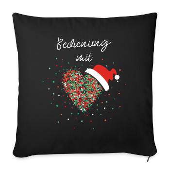 Bedienung Mit Herz Kellnerin Weihnachtsoutfit - Sofakissenbezug 45 x 45 cm - Schwarz - Vorne
