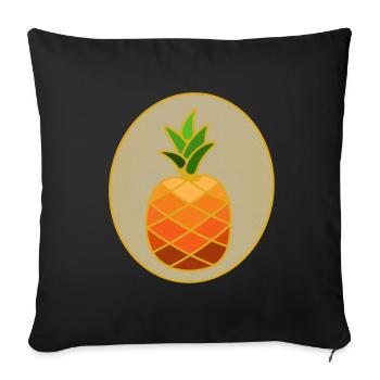 Pineapple Logo - Sofa pillowcase 17,3'' x 17,3'' (45 x 45 cm) - black - Front