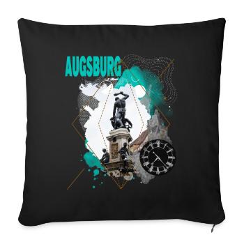 Augsburg Deutschland Stadt Skyline Vintage Retro - Sofakissenbezug 45 x 45 cm - Schwarz - Vorne