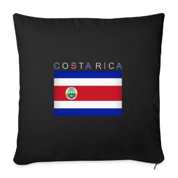 Costa Rica Drapeau Amérique latine San José - Housse de coussin décorative 45 x 45 cm - noir - Devant