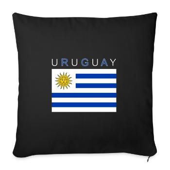 Uruguay Flag Montevideo - Sofa pillowcase 17,3'' x 17,3'' (45 x 45 cm) - black - Front