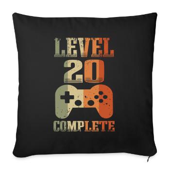 Retro 20. Geburtstag Level 20 Jahre Unlocked - Sofakissenbezug 45 x 45 cm - Schwarz - Vorne