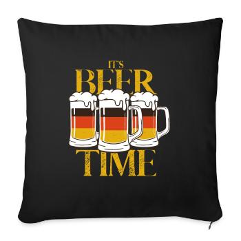 It's Beer Time Funny Saying Beer Germany - Sofa pillowcase 17,3'' x 17,3'' (45 x 45 cm) - black - Front