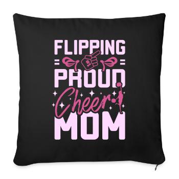 Flipping proud cheer mom - Sofakissenbezug 45 x 45 cm - Schwarz - Vorne