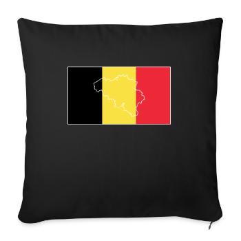 Belgium Flag - Sofa pillowcase 17,3'' x 17,3'' (45 x 45 cm) - black - Front
