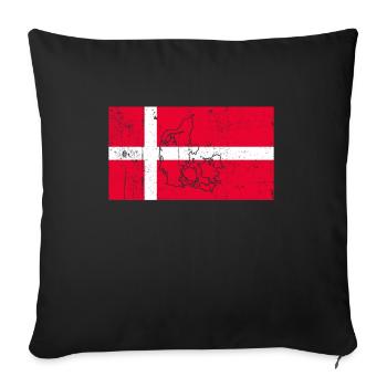 Drapeau du Danemark - Housse de coussin décorative 45 x 45 cm - noir - Devant