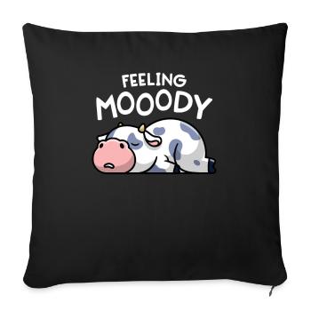Sentiment Mooody Drôle Vache Moody Lazy Farm Girl - Housse de coussin décorative 45 x 45 cm - noir - Devant