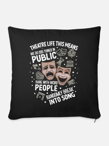 Theater Schauspieler - Sofakissenbezug 45 x 45 cm - Schwarz