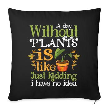 Botaniker Geschenk Pflanzen - Sofakissenbezug 45 x 45 cm - Schwarz - Vorne