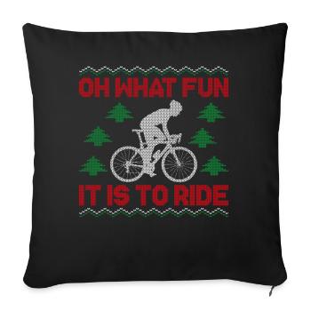 Drôle de vélo de route à vélo - Housse de coussin décorative 45 x 45 cm - noir - Devant