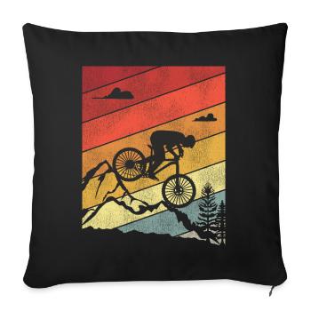Enduro VTT VTT Équitation - Housse de coussin décorative 45 x 45 cm - noir - Devant