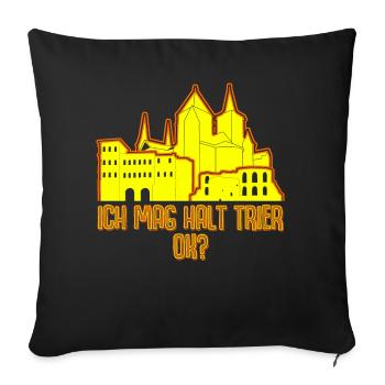 Trierer Ich mag Trier - Sofakissenbezug 45 x 45 cm - Schwarz - Vorne