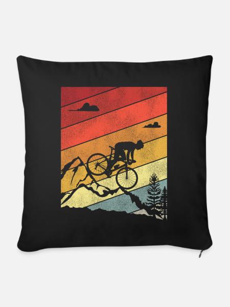 Funny Road Bike Riding Cycling - Sofakissenbezug 45 x 45 cm - Schwarz