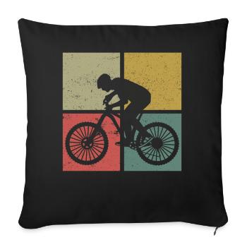 Enduro VTT VTT Équitation - Housse de coussin décorative 45 x 45 cm - noir - Devant