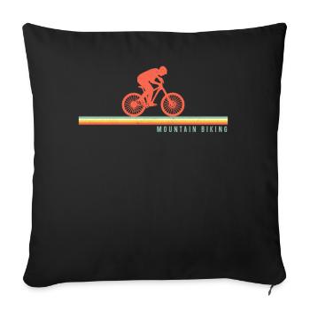 Enduro VTT VTT Équitation - Housse de coussin décorative 45 x 45 cm - noir - Devant