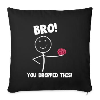 Cerveau de figure de bâton perdu - Housse de coussin décorative 45 x 45 cm - noir - Devant