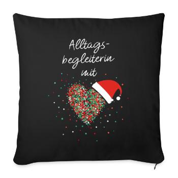 Alltagsbegleiterin Sozialer Beruf Heiligabend - Sofakissenbezug 45 x 45 cm - Schwarz - Vorne