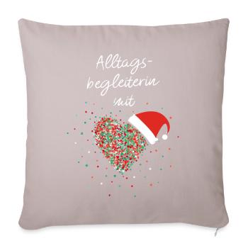 Alltagsbegleiterin Sozialer Beruf Heiligabend - Sofakissenbezug 45 x 45 cm - helles Taupe - Vorne