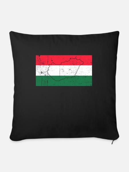 Ungarn Flagge - Sofakissenbezug 45 x 45 cm - Schwarz