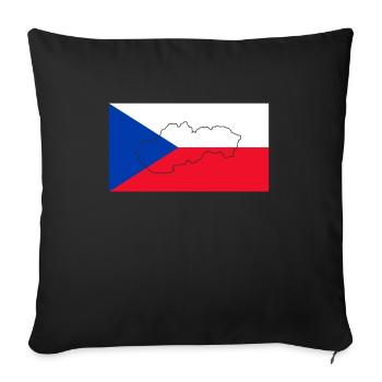 Drapeau de la République tchèque - Housse de coussin décorative 45 x 45 cm - noir - Devant