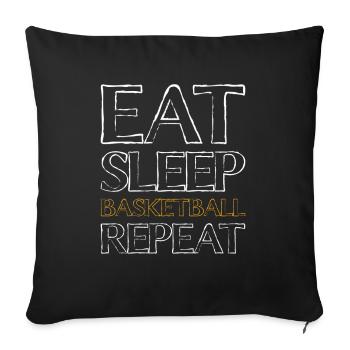 Basketball Nourriture Sommeil - Housse de coussin décorative 45 x 45 cm - noir - Devant
