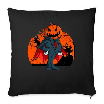 Vampir Kürbis Kopf Kürbislaterne Halloween - Sofakissenbezug 45 x 45 cm - Schwarz - Vorne