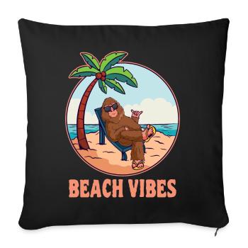 Beach Vibes Bigfoot Summer Holidays Sasquatch - Sofa pillowcase 17,3'' x 17,3'' (45 x 45 cm) - black - Front