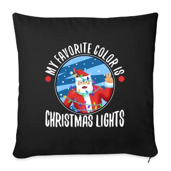 My favorite color is christmas lights - Sofa pillowcase 17,3'' x 17,3'' (45 x 45 cm) - black - Front