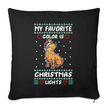 My favorite color is christmas lights - Sofa pillowcase 17,3'' x 17,3'' (45 x 45 cm) - black - Front