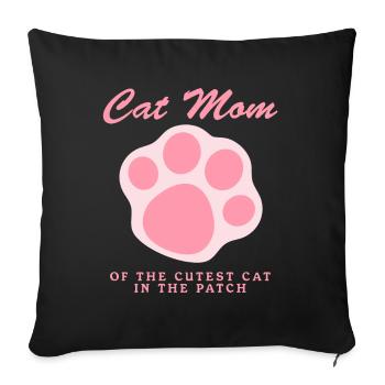 Chat Maman Chats Propriétaire de chat Chat Maman Cadeau - Housse de coussin décorative 45 x 45 cm - noir - Devant