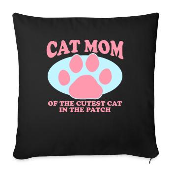 Chat Maman Chats Chat Maman Chat Propriétaire Cadeau - Housse de coussin décorative 45 x 45 cm - noir - Devant