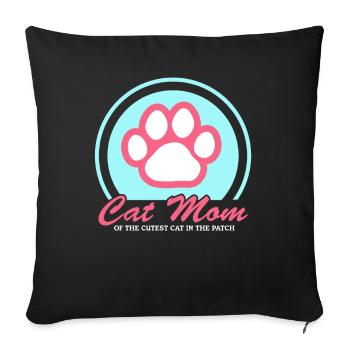 Chat Maman Chat Maman Chats Chat Propriétaire Cadeau - Housse de coussin décorative 45 x 45 cm - noir - Devant