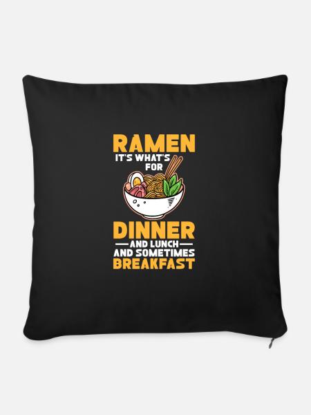 Ramen - Sofakissenbezug 45 x 45 cm - Schwarz