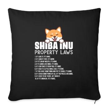 Shiba Inu - Sofa pillowcase 17,3'' x 17,3'' (45 x 45 cm) - black - Front