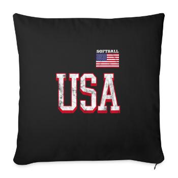 Softball États-Unis - Housse de coussin décorative 45 x 45 cm - noir - Devant