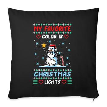 My favorite color is christmas lights - Sofa pillowcase 17,3'' x 17,3'' (45 x 45 cm) - black - Front