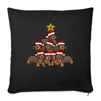 Dachshund Christmas Tree - Sofa pillowcase 17,3'' x 17,3'' (45 x 45 cm) - black - Front