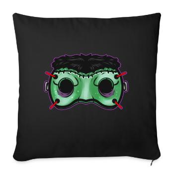 Green Monster Mask Costume For - Sofa pillowcase 17,3'' x 17,3'' (45 x 45 cm) - black - Front