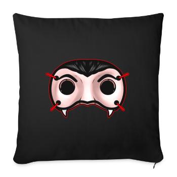 Costume de masque de vampire pour Halloween - Housse de coussin décorative 45 x 45 cm - noir - Devant